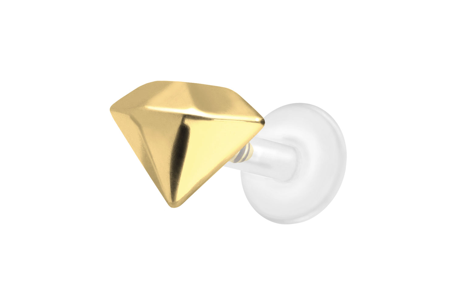 PTFE Labret Piercing mit Innengewinde + Titan-Aufsatz DIAMANT